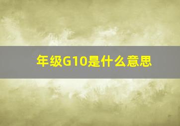 年级G10是什么意思