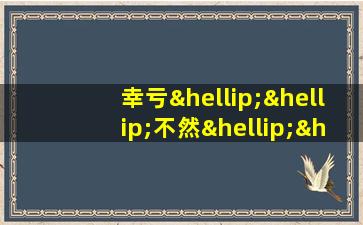 幸亏……不然……造句