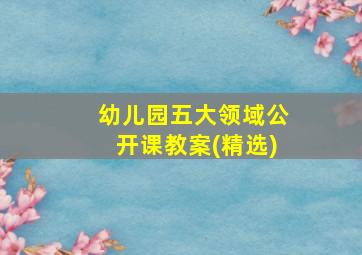 幼儿园五大领域公开课教案(精选)