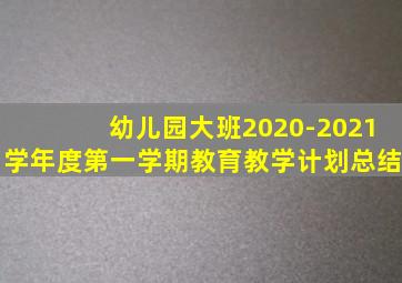 幼儿园大班2020-2021学年度第一学期教育教学计划总结