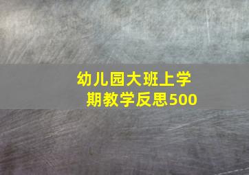 幼儿园大班上学期教学反思500