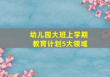 幼儿园大班上学期教育计划5大领域