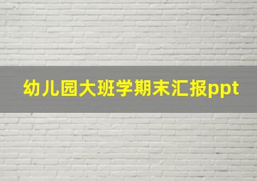 幼儿园大班学期末汇报ppt