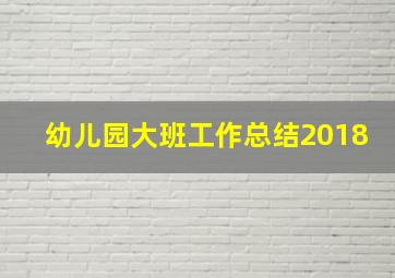 幼儿园大班工作总结2018