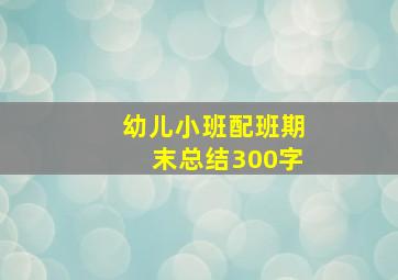 幼儿小班配班期末总结300字