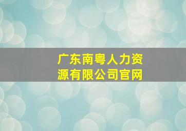 广东南粤人力资源有限公司官网