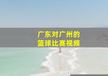 广东对广州的篮球比赛视频