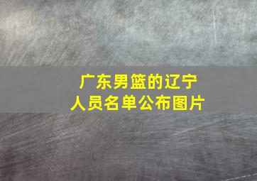 广东男篮的辽宁人员名单公布图片