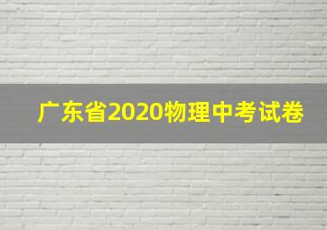 广东省2020物理中考试卷