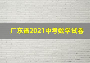 广东省2021中考数学试卷