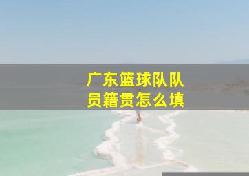 广东篮球队队员籍贯怎么填