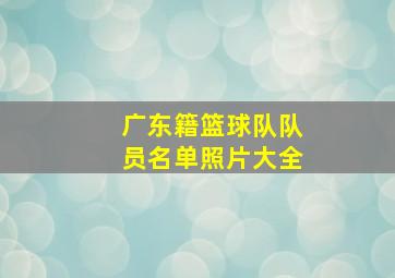 广东籍篮球队队员名单照片大全