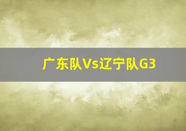 广东队Vs辽宁队G3