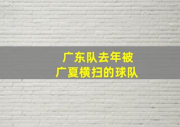 广东队去年被广夏横扫的球队