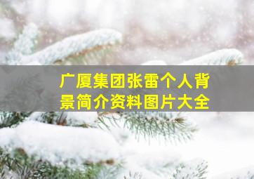 广厦集团张雷个人背景简介资料图片大全