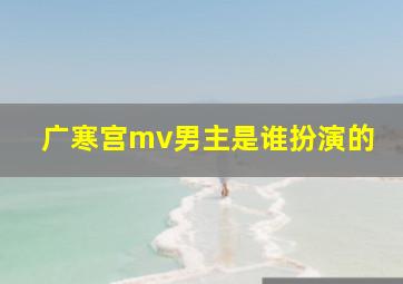 广寒宫mv男主是谁扮演的