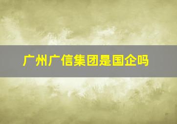 广州广信集团是国企吗