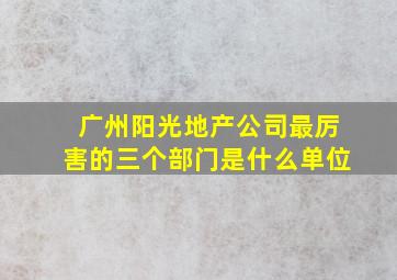 广州阳光地产公司最厉害的三个部门是什么单位