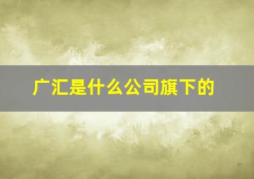 广汇是什么公司旗下的