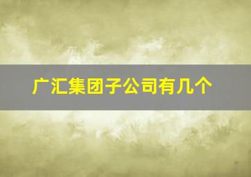 广汇集团子公司有几个