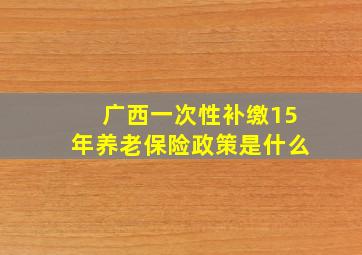 广西一次性补缴15年养老保险政策是什么