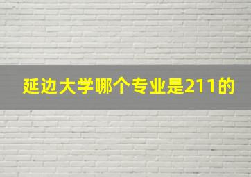 延边大学哪个专业是211的