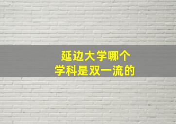 延边大学哪个学科是双一流的