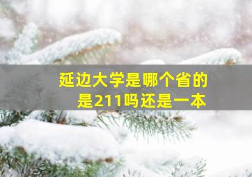 延边大学是哪个省的是211吗还是一本