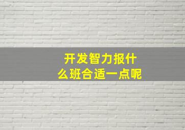 开发智力报什么班合适一点呢