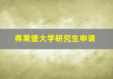 弗莱堡大学研究生申请