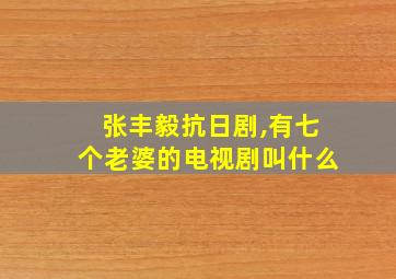 张丰毅抗日剧,有七个老婆的电视剧叫什么