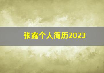 张鑫个人简历2023