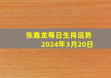 张鑫龙每日生肖运势2024年3月20日