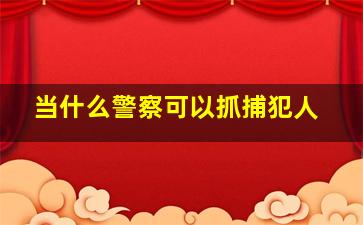 当什么警察可以抓捕犯人