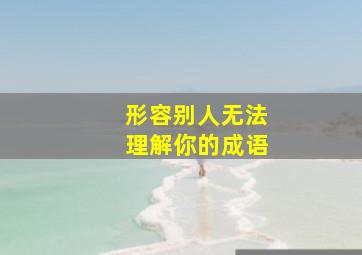 形容别人无法理解你的成语