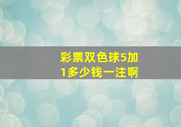 彩票双色球5加1多少钱一注啊