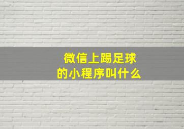 微信上踢足球的小程序叫什么