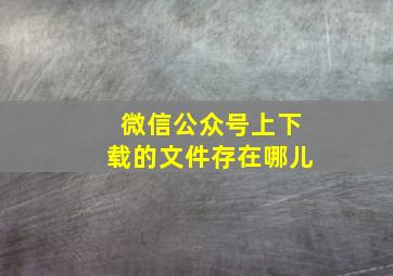 微信公众号上下载的文件存在哪儿