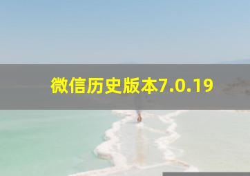 微信历史版本7.0.19