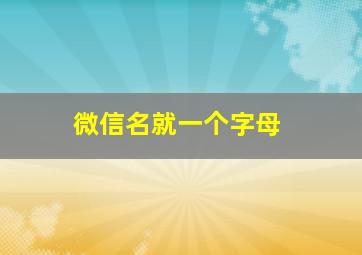 微信名就一个字母