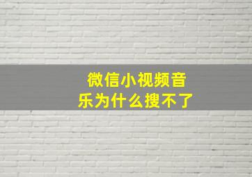 微信小视频音乐为什么搜不了