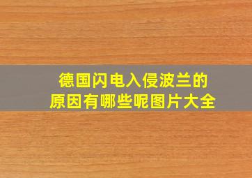 德国闪电入侵波兰的原因有哪些呢图片大全