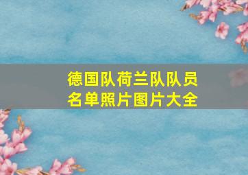 德国队荷兰队队员名单照片图片大全