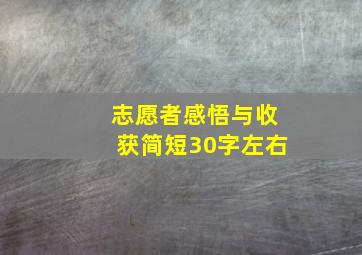 志愿者感悟与收获简短30字左右