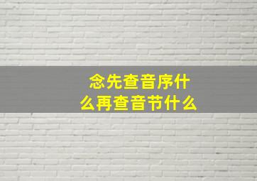 念先查音序什么再查音节什么