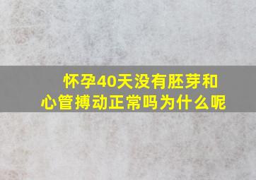 怀孕40天没有胚芽和心管搏动正常吗为什么呢