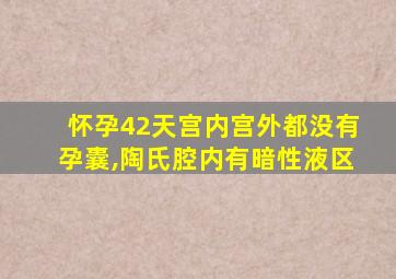 怀孕42天宫内宫外都没有孕囊,陶氏腔内有暗性液区