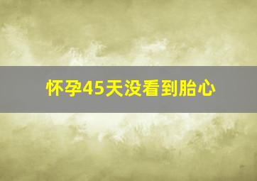 怀孕45天没看到胎心