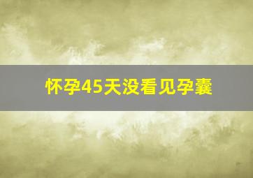 怀孕45天没看见孕囊