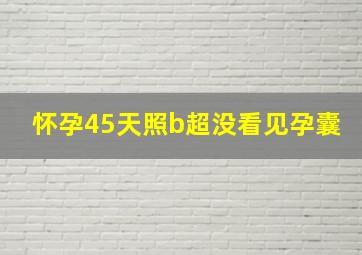 怀孕45天照b超没看见孕囊